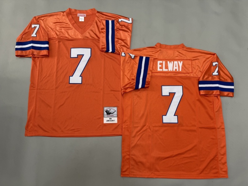 Men 2025 Denver Broncos #7 Elway orange Throwback Limited NFL Jersey style 001->denver broncos->NFL Jersey